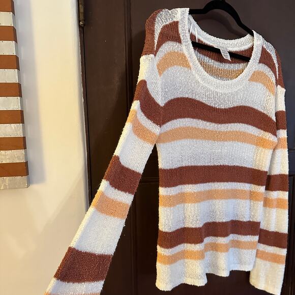 L*SPACE | Oasis Open Weave Lightweight Striped Sweater | Size Medium - Picture 5 of 6